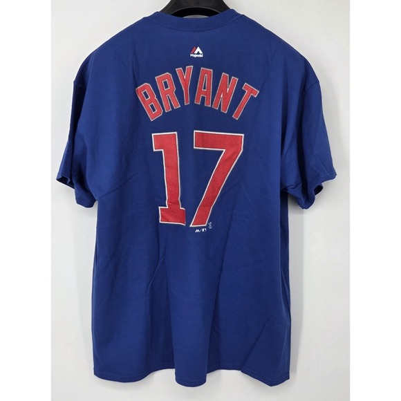 Chicago Cubs Kris Bryant #17 Blue Jersey T-Shirt Men's XL Majestic MLB - Picture 3 of 9